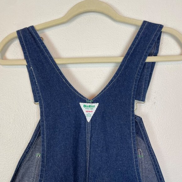 Vintage OshKosh 38x23 Blue Denim Adult Overalls Hemmed Made in USA Vestback - Picture 5 of 9